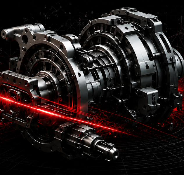 Animated mechanical assembly render