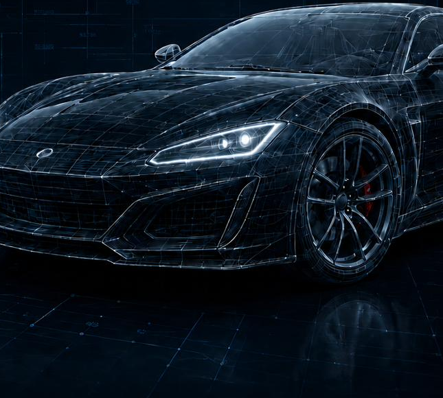 Wireframe sports car concept design