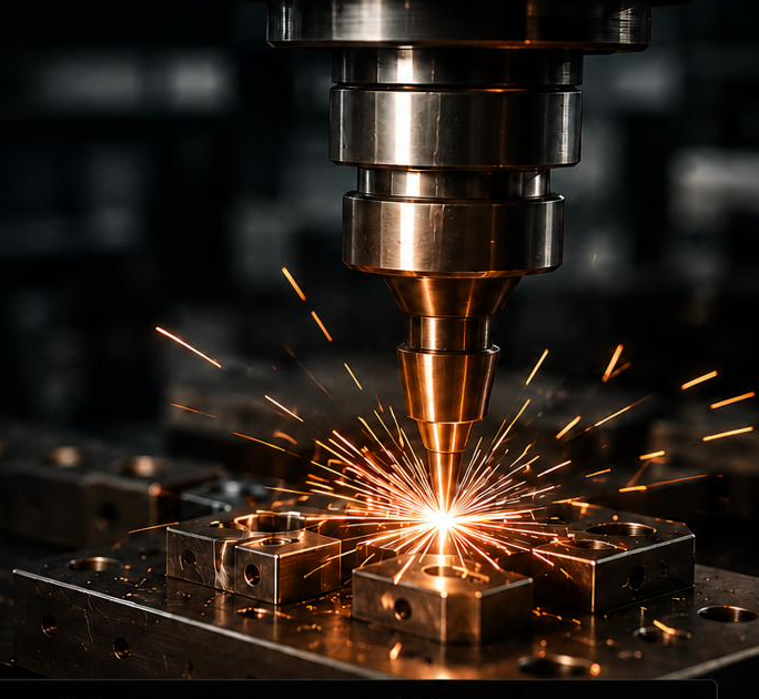 CNC precision machining with sparks